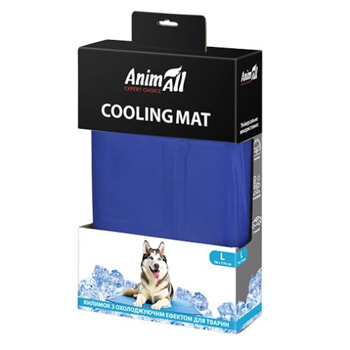 Охолоджуючий килимок AnimAll для котів та собак, колір синій, L 70x110 см