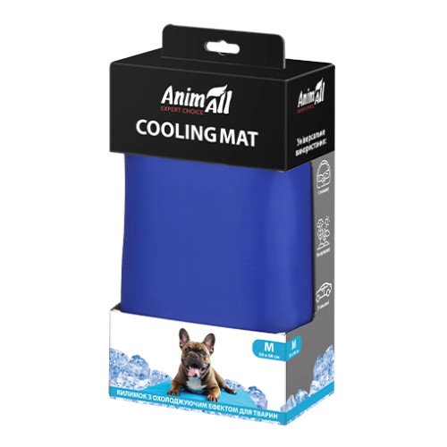 Охолоджуючий килимок AnimAll для котів та собак, колір синій, M 50x90 см