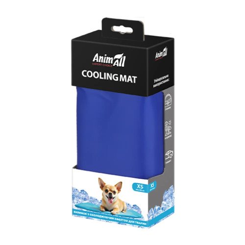 Охолоджуючий килимок AnimAll для котів та собак, колір синій, XS 40x50 см