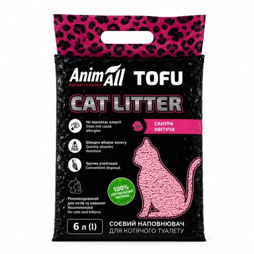 Тофу наповнювач AnimAll 2,6кг/6л - сакура