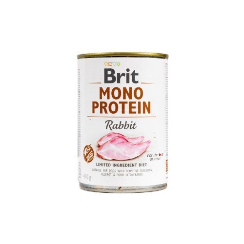 Корм вологий Brit Mono Protein Rabbit для собак з кроликом 400 г